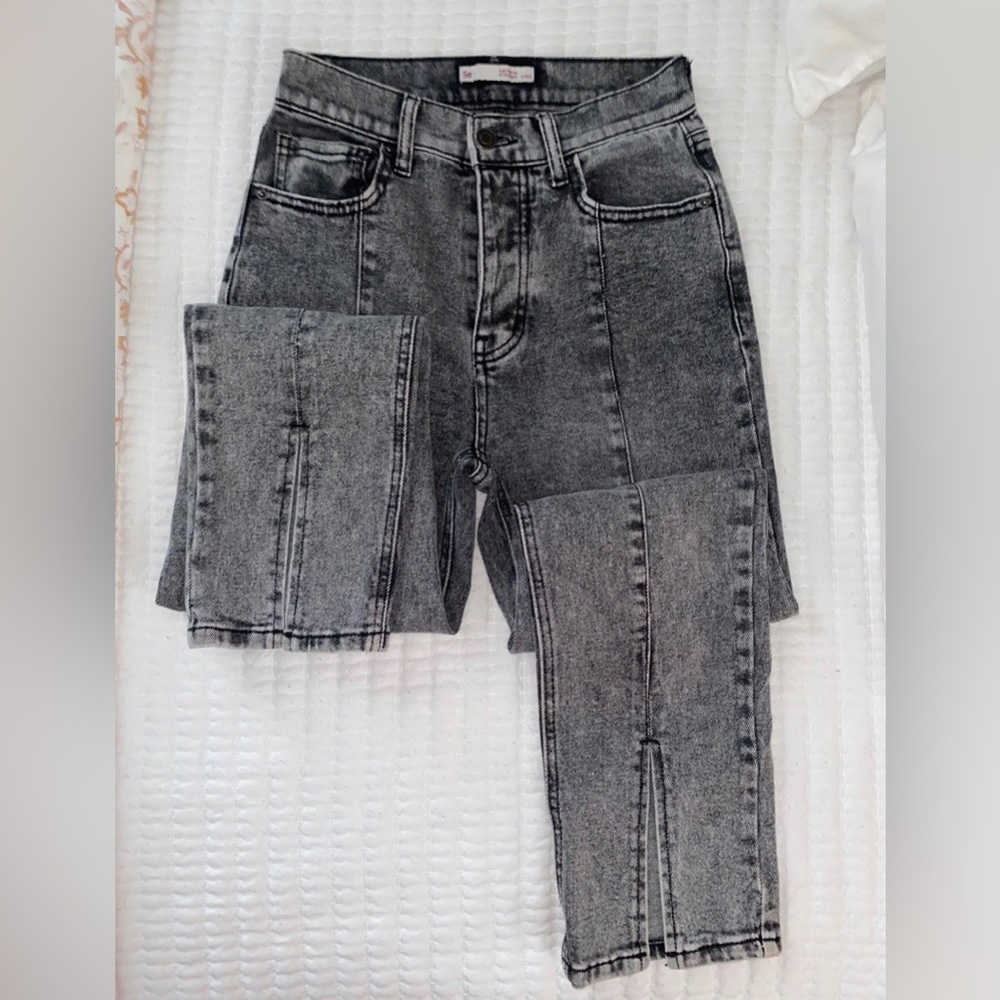 Women’s high waisted, split ankle jeans